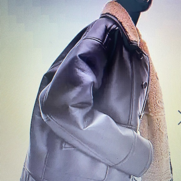 Like new Topshop heavy weight vegan leather coat in medium - Picture 3 of 13
